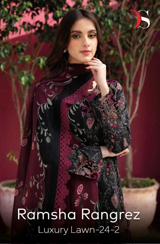 deepsy suits ramsha rungrez 24 - 2 luxury lawn series 7001-7007 Pure cotton suit