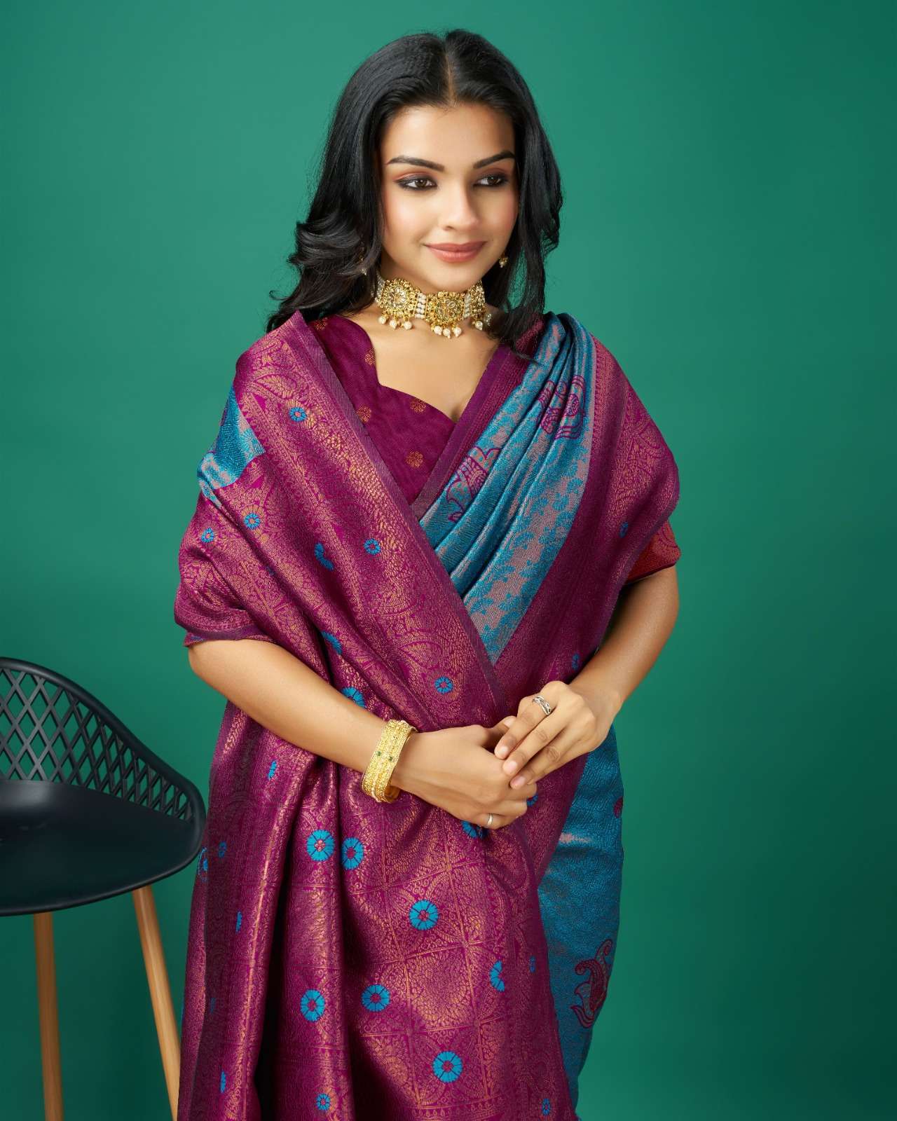 ELLAMPALLY designer Soft Silk saree