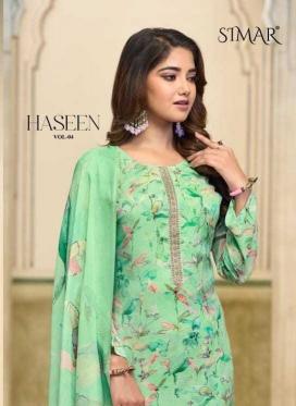 glossy haseen vol 4 series 153-157 pure viscose muslin suit 