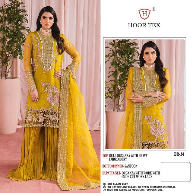 hoor tex OR-34 designer Heavy Organza suit