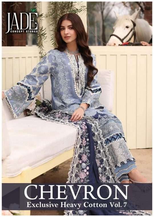 Jade Chevron Vol-7 series 61-66  Pure Heavy Lawn Cotton suit