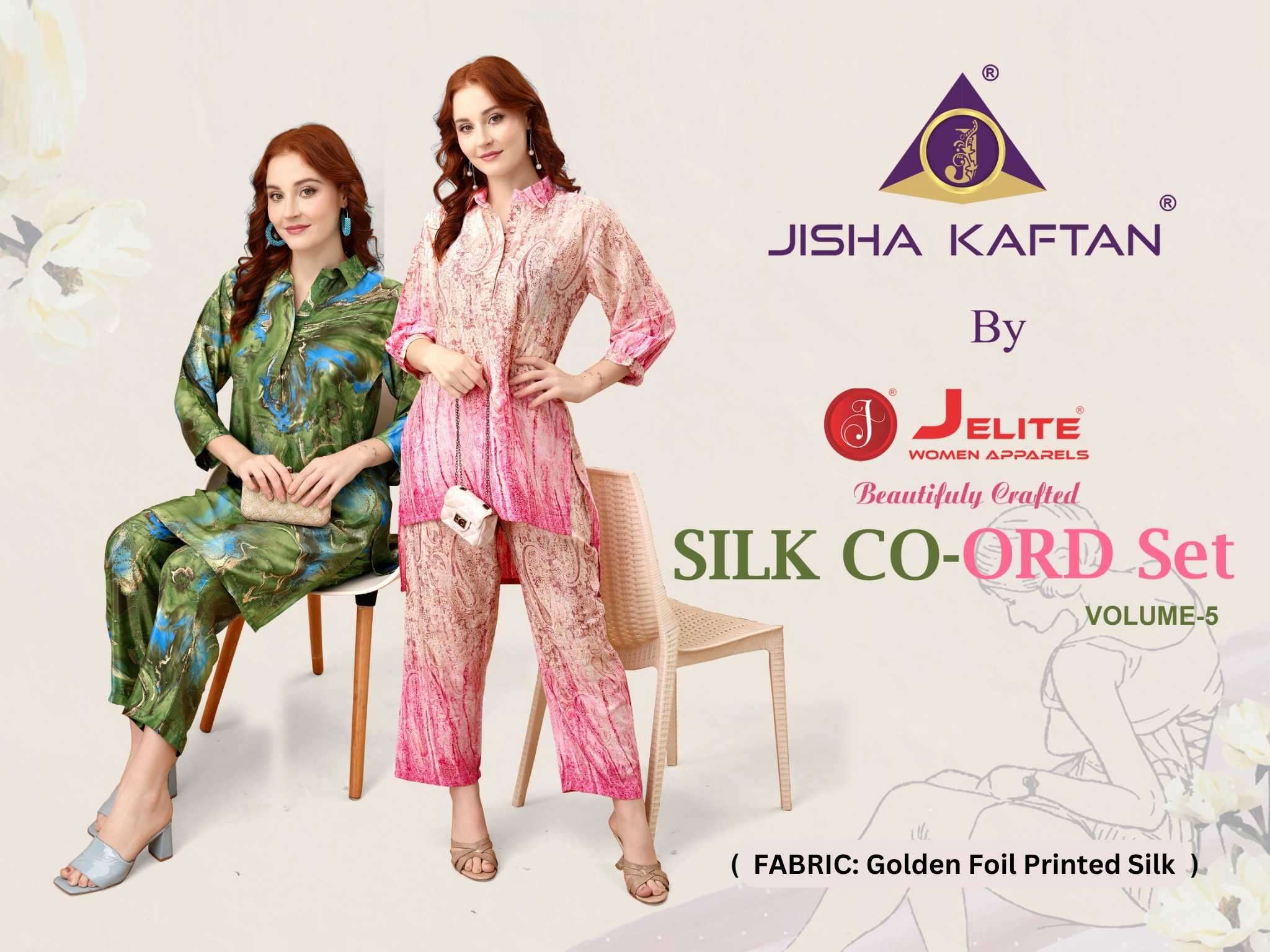 jelite silk coord set vol 5 series 4001-4006 Golden Foil Printed Silk coord sets