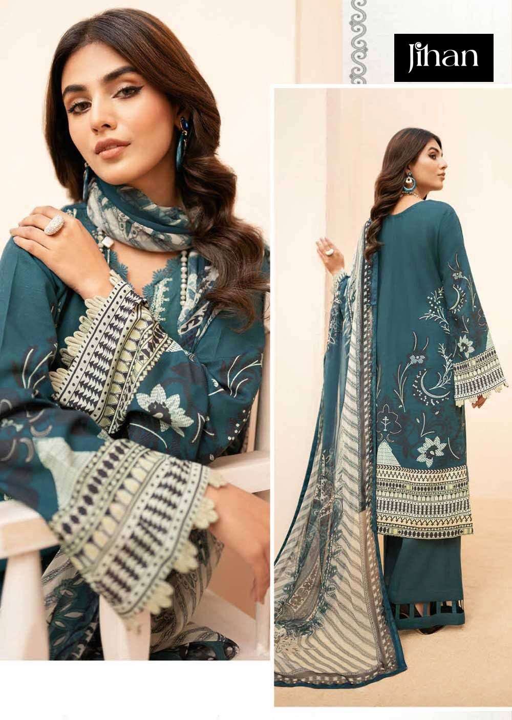 jihan CHEVRON LUXURY LAWN COLLECTION 3375 pure lawn cotton suit 