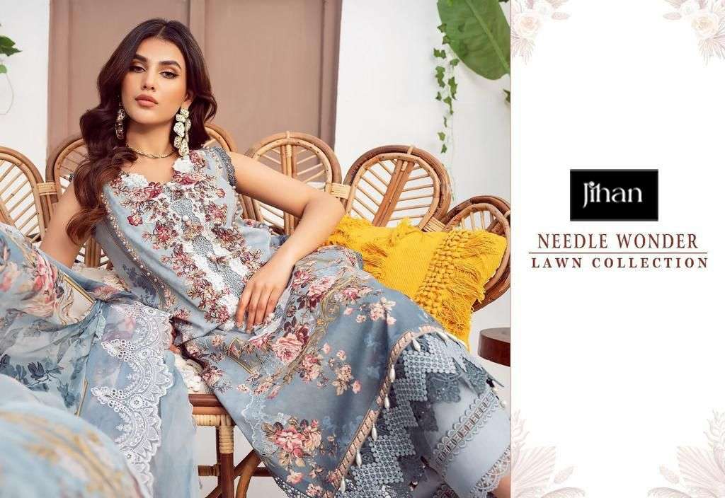 JIHAN NEEDLE WONDER LAWN COLLECTION 3245-3246 PURE COTTON SUIT