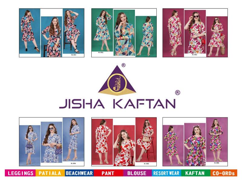 jish kaftan midi dress vol 1 series 1001-1006 Premium Feather Silk kurti