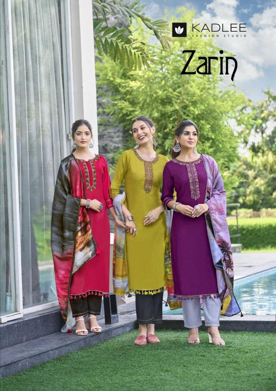 kadlee zarin series 1001-1006 Viscose Weaving readymade suit 