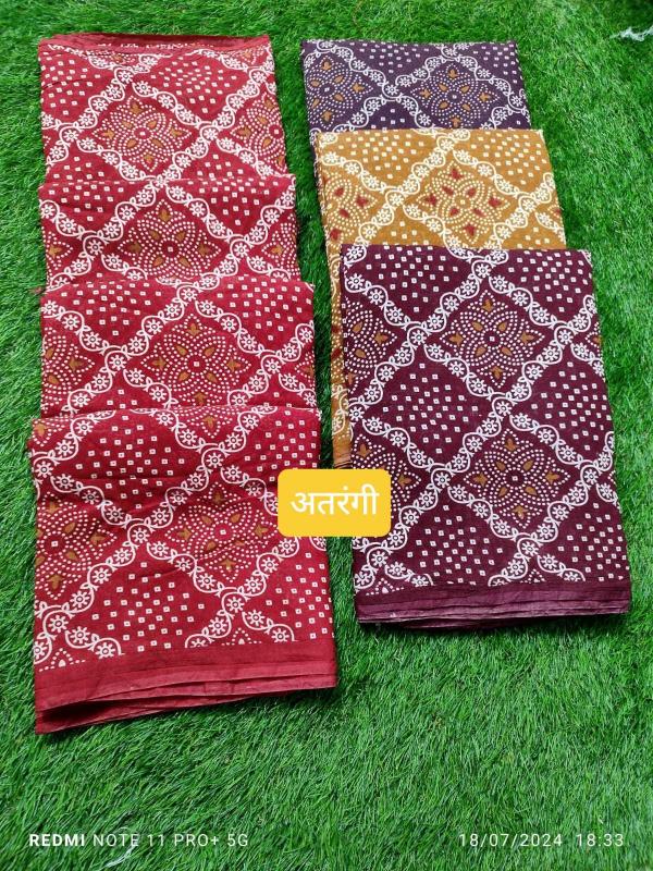 kala silks atrangi Mal Mal cotton with Hand screen prints saree