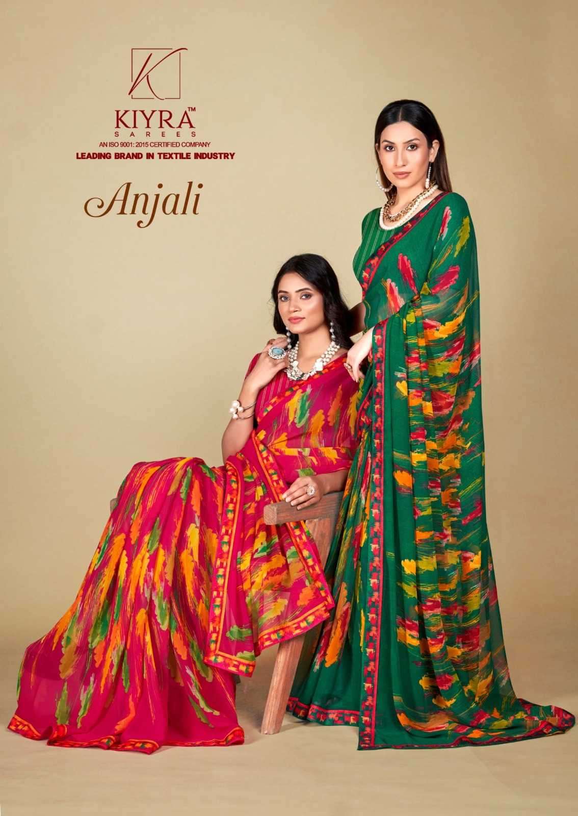 kiyra anjali vol 1 series 1001-1006 60 gram with printed border saree