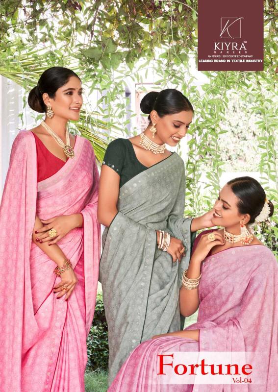 kiyra fortune vol 4 series 1001-1006 chiffon brasso saree