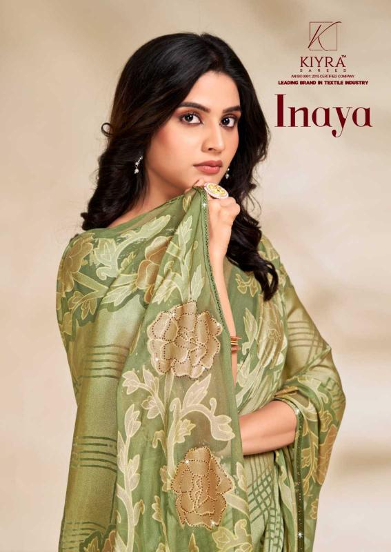  kiyra saree inaya series 1001-1006 Dull moss saree