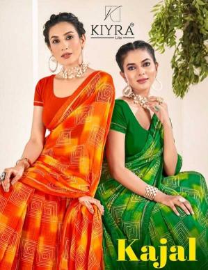 kiyra saree kajal series 1001-1008 chiffon saree