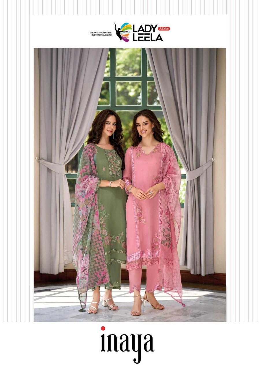 lady leela inaya series 1171-1176 Organza readymade suit 