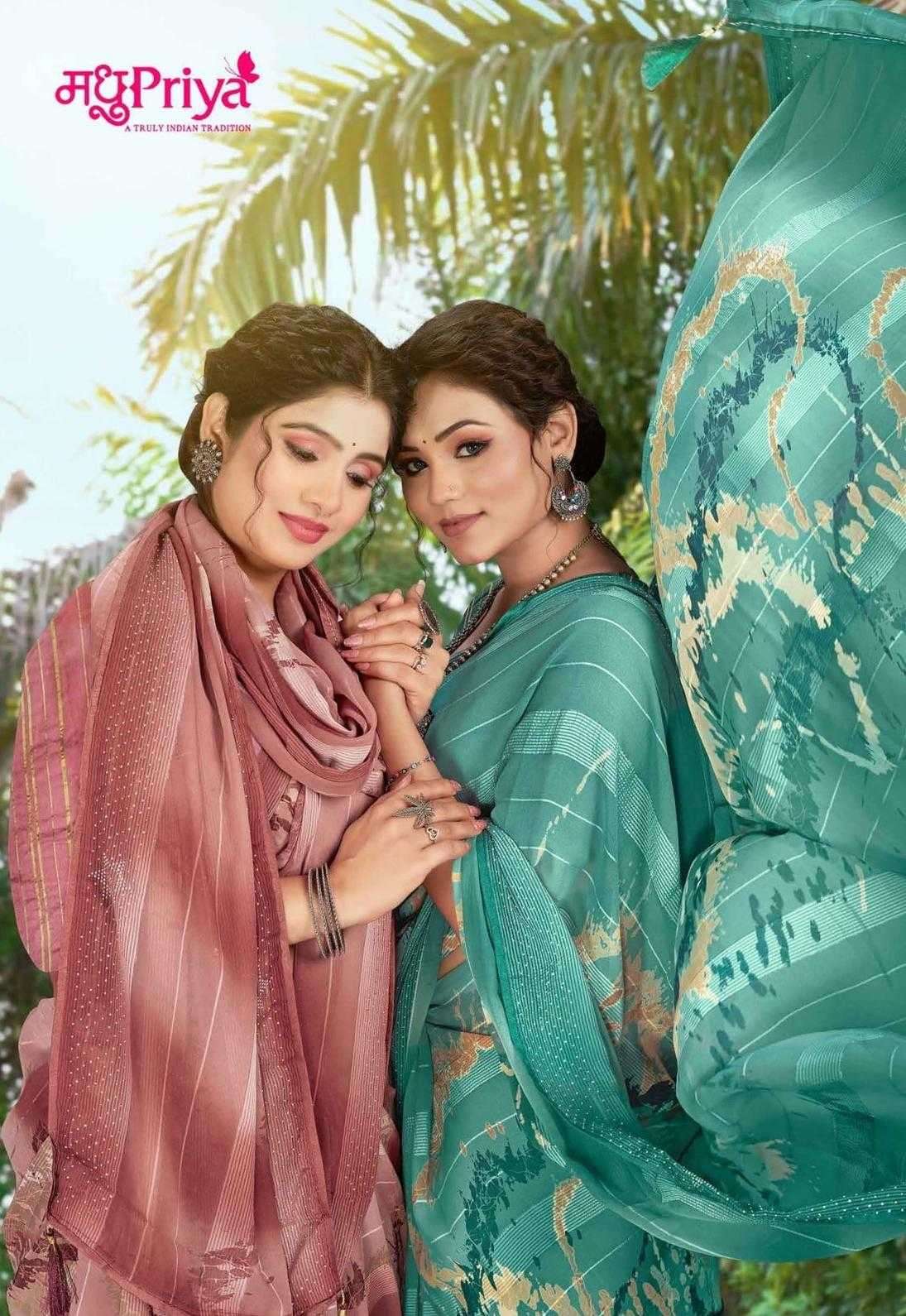 madhupriya florina series 1001-1006 weightless saree