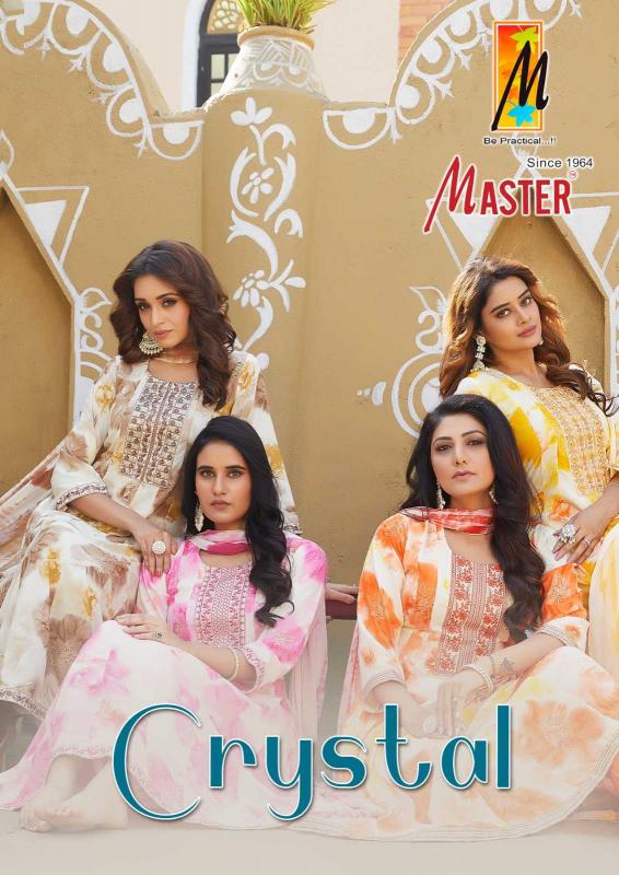 master crystal ghera series 01-08 rayon readymade suit 