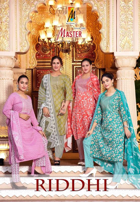 master riddhi series 001-008 two tone print readymade suit 