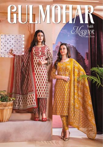 Mayur Gulmohar Vol-6 series 6001-6010 Pure Cotton Printed suit