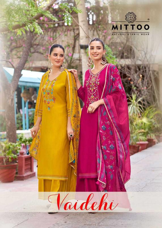 mittoo vaidehi series 1001-1006 Rayon Weaving readymade suit 