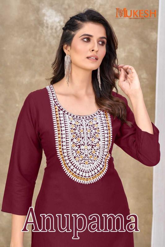 pr anupama series 1001-1006 14kg RAYON kurti