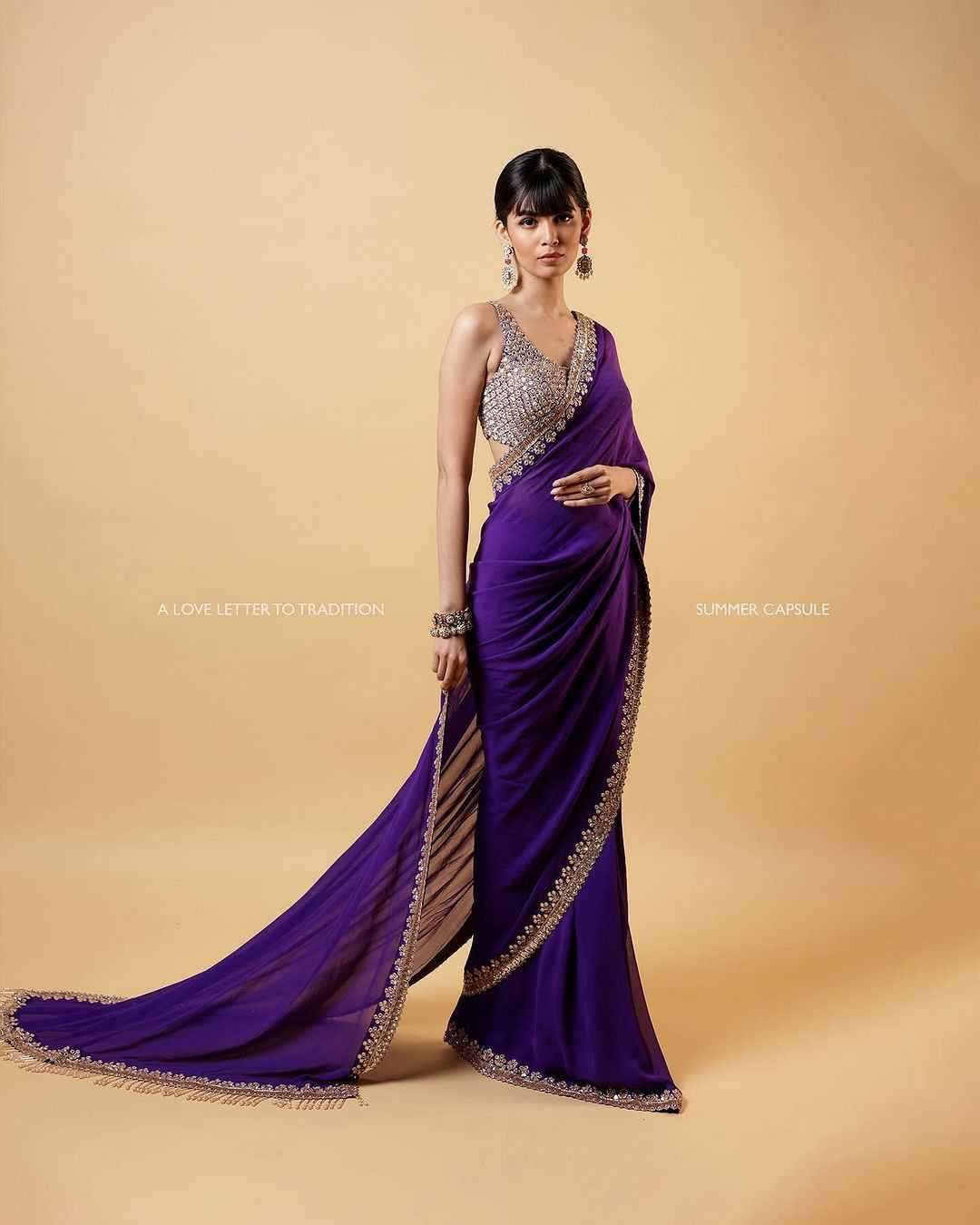 pr kc 2001 Heavy Soft Georgette dual sequins embroidery saree