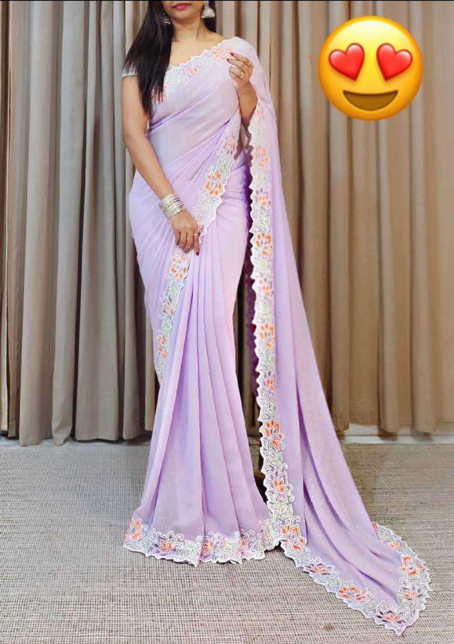 pr kc 787 embroidery work georgette function wear saree 