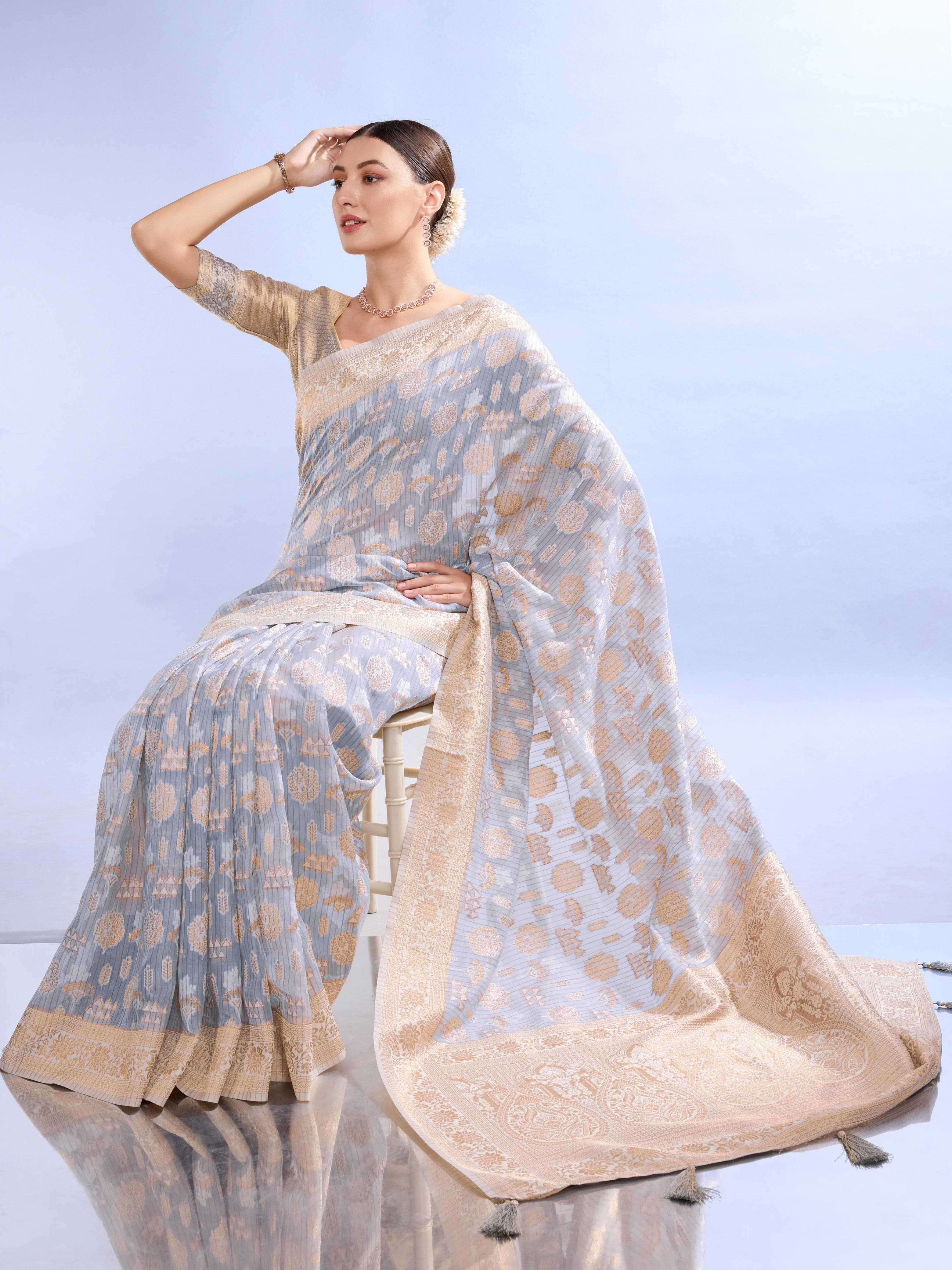 pr konika vol 344 organza amazing work designer saree