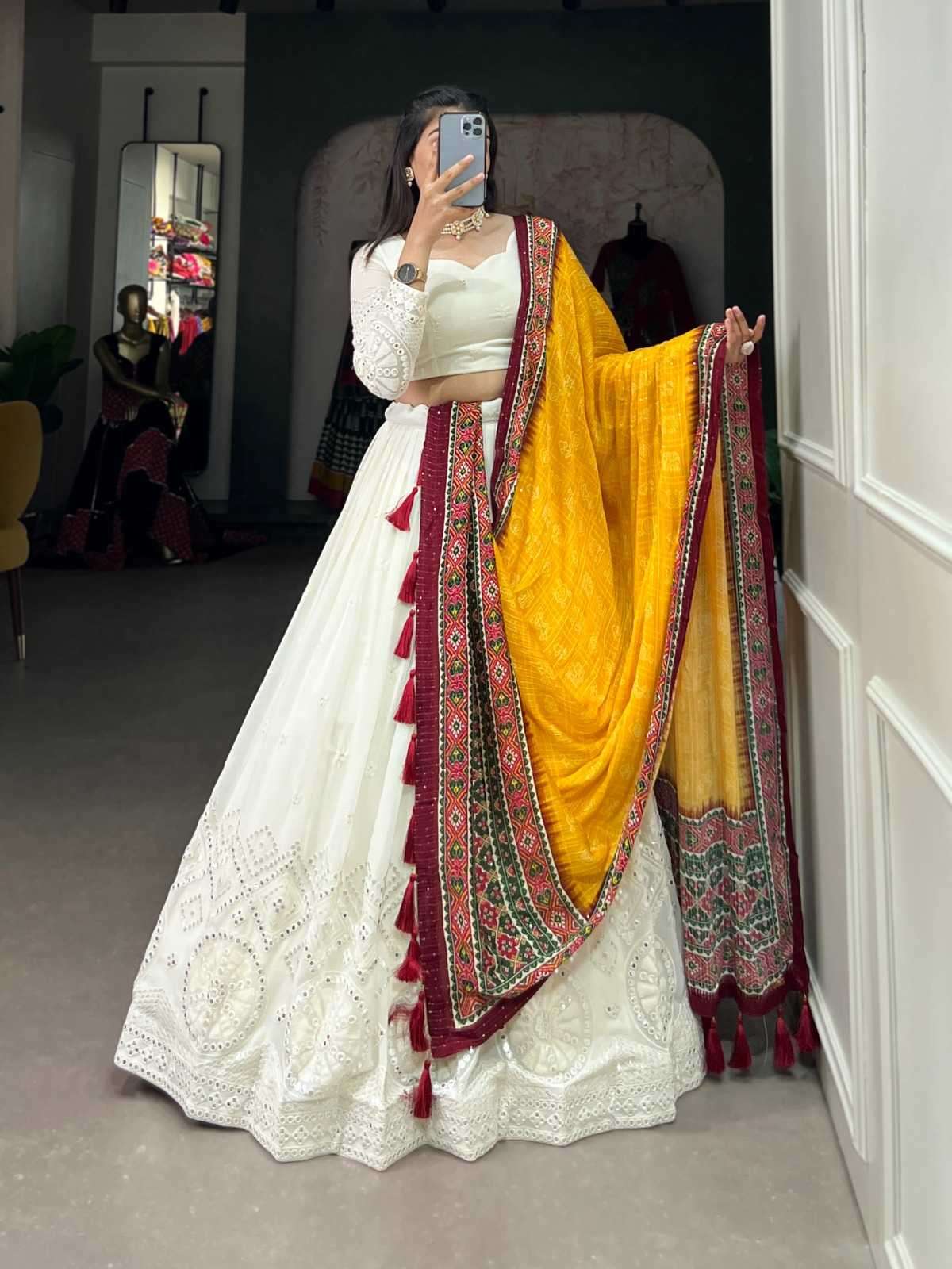 pr lnb1500wht functional style single design stitch lehenga