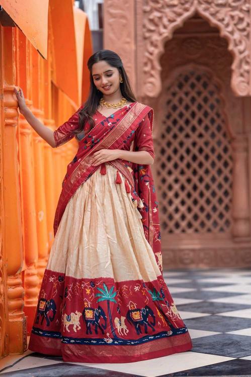 pr lnb1651 function style dola silk foil print stitch lehenga