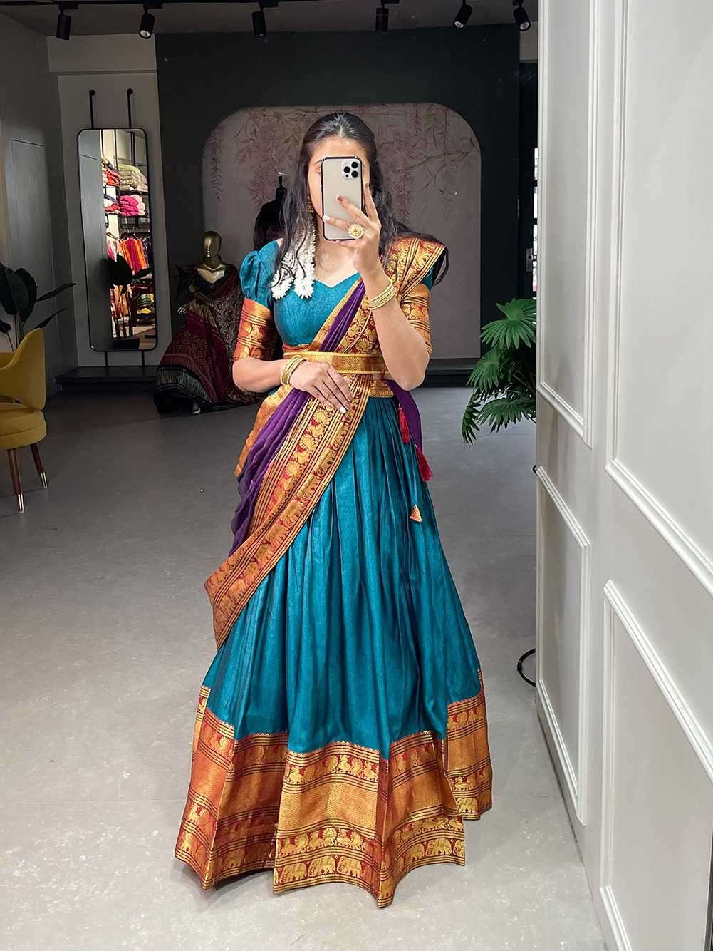 pr lnb2040 Narayan pet Zari Weaving Work lehenga