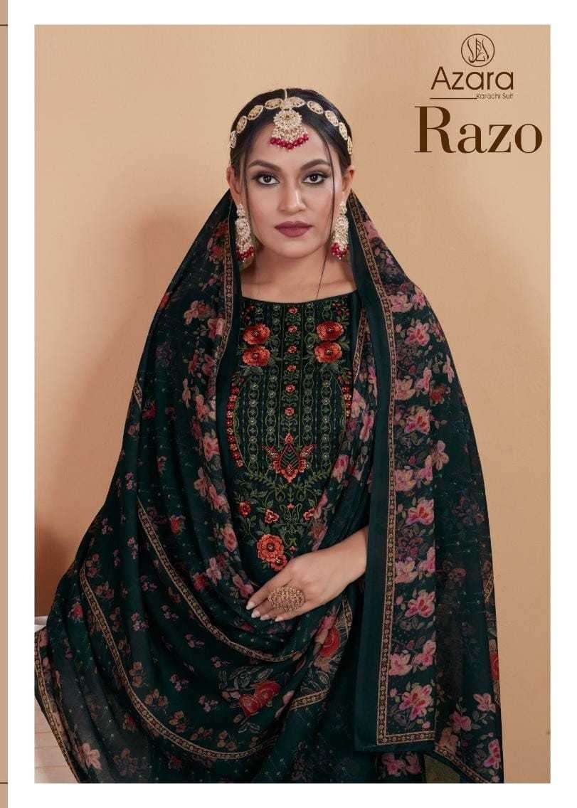 radhika razo series 1001-1004 maslin digital print suit