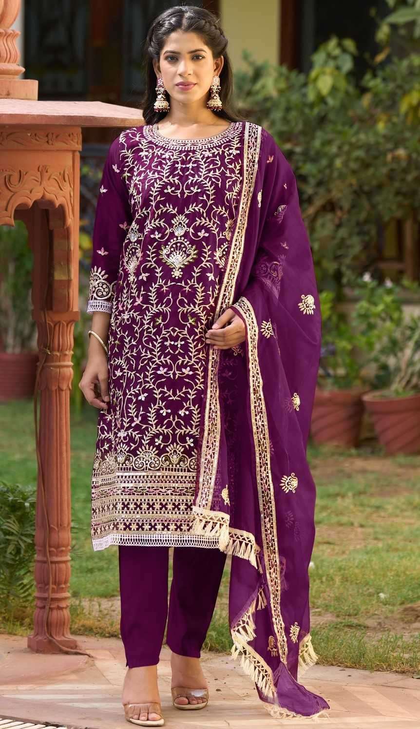 ramsha R-1158 organza embroidery readymade suit 