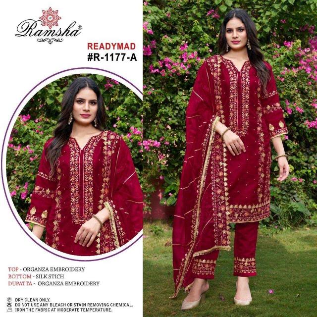 ramsha R-1177 nx organza embroidery readymade suit 