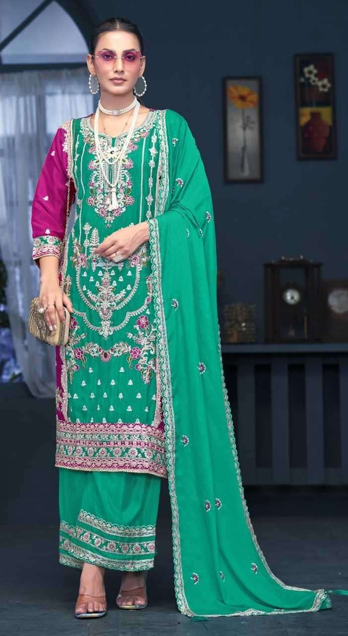 ramsha R-1178 chinon embroidery readymade suit 