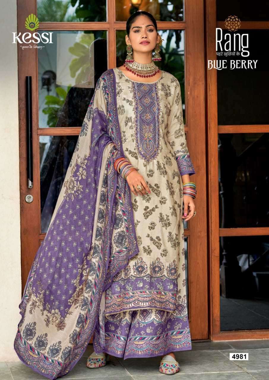 rang blue berry series 4981-4982 pure muslin suit 