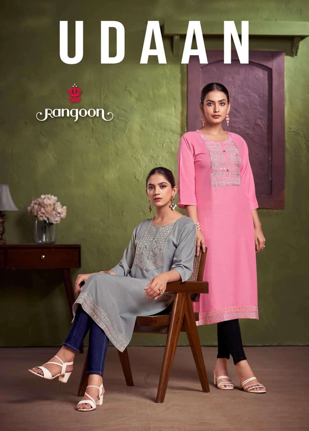 rangoon udaan series 5331-5336 Viscose work kurti