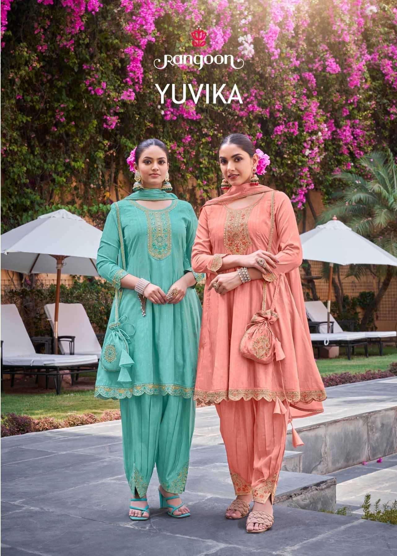 rangoon yuvika series 5111-5116 Viscose With Fancy Embroidery readymade suit 