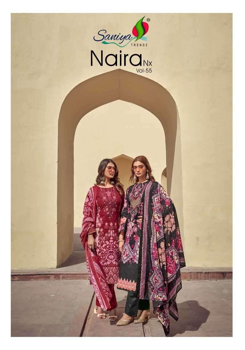 saniya trendz naira nx vol 56 series 10001-10004 cotton print suit 