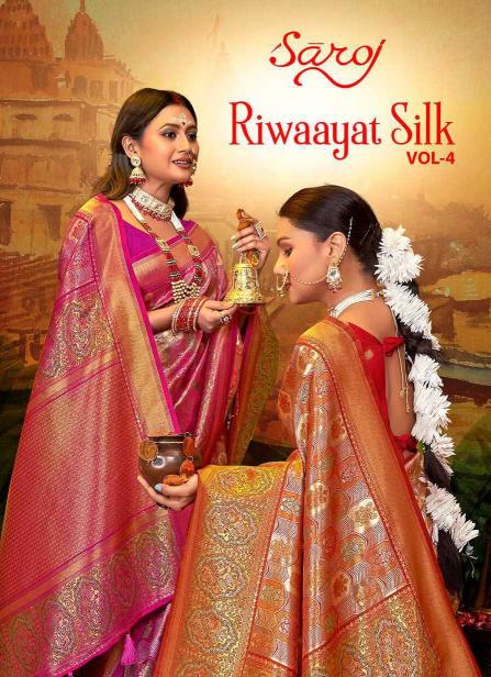 Saroj Riwaayat Silk Vol - 4 series 1001-1004 jari jacquard silk saree