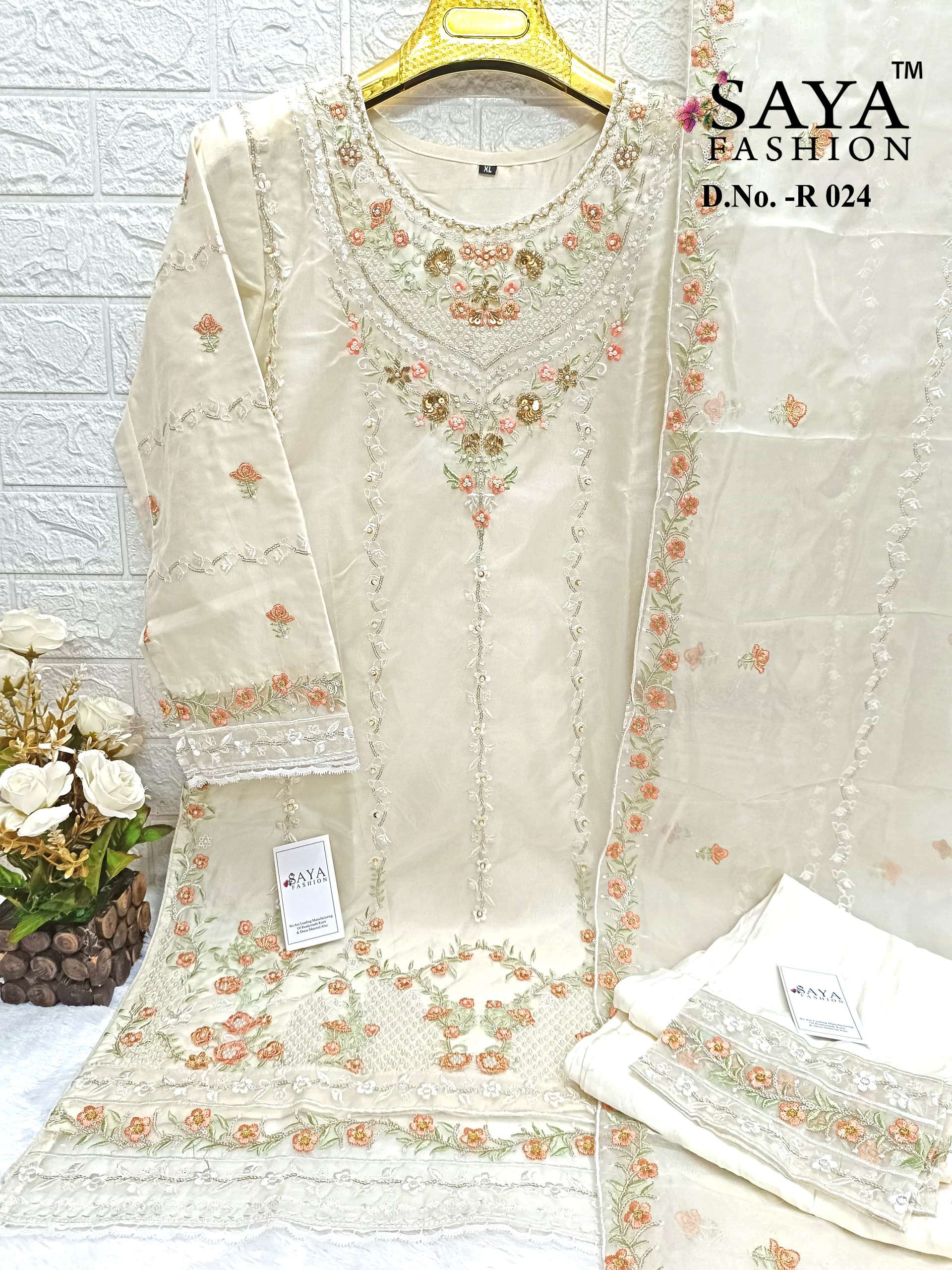 SAYA FASHION R-024 designer ORGENZA suit