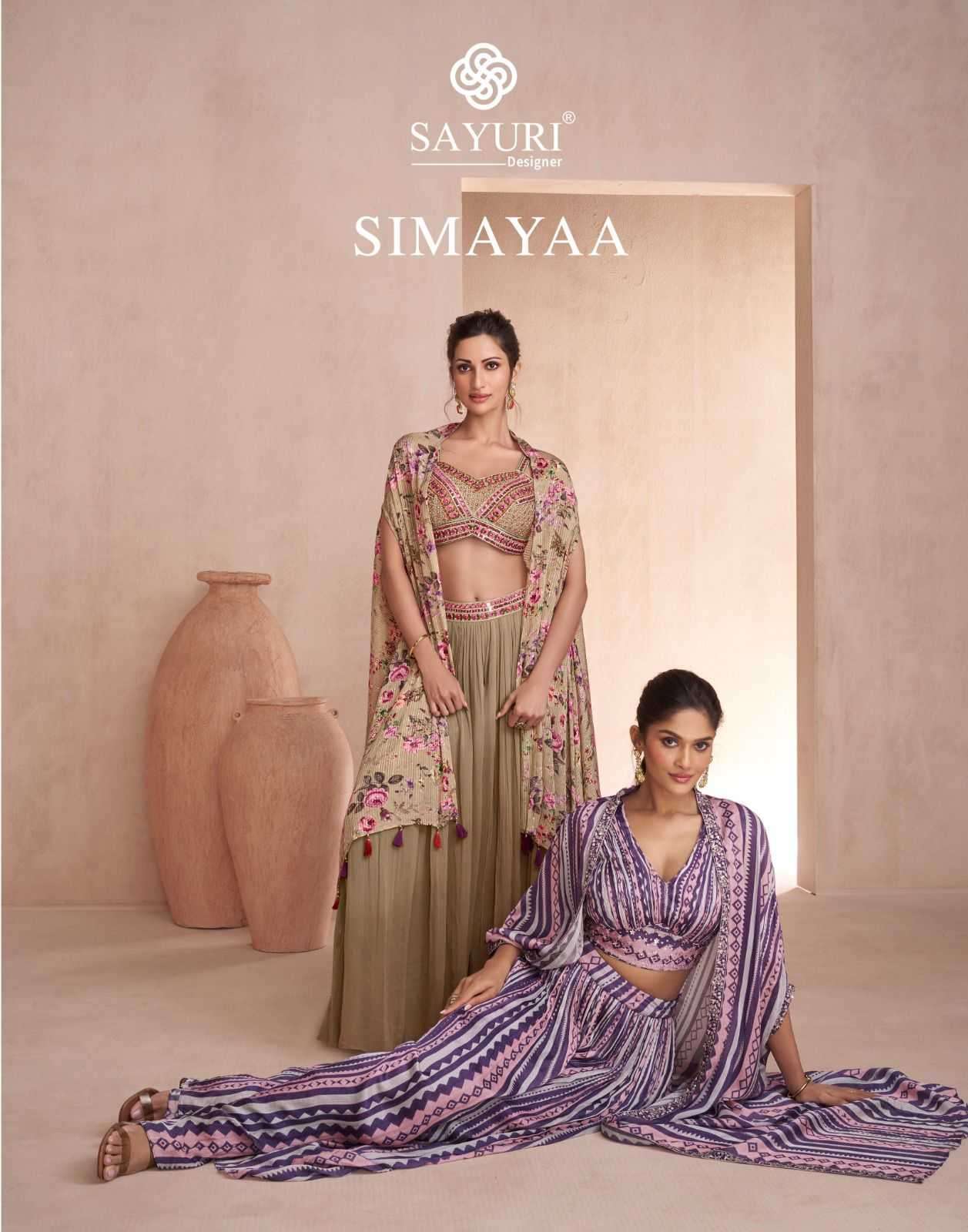 sayuri designer simayaa series 5509-5511 real chinon kurti indowestern dress