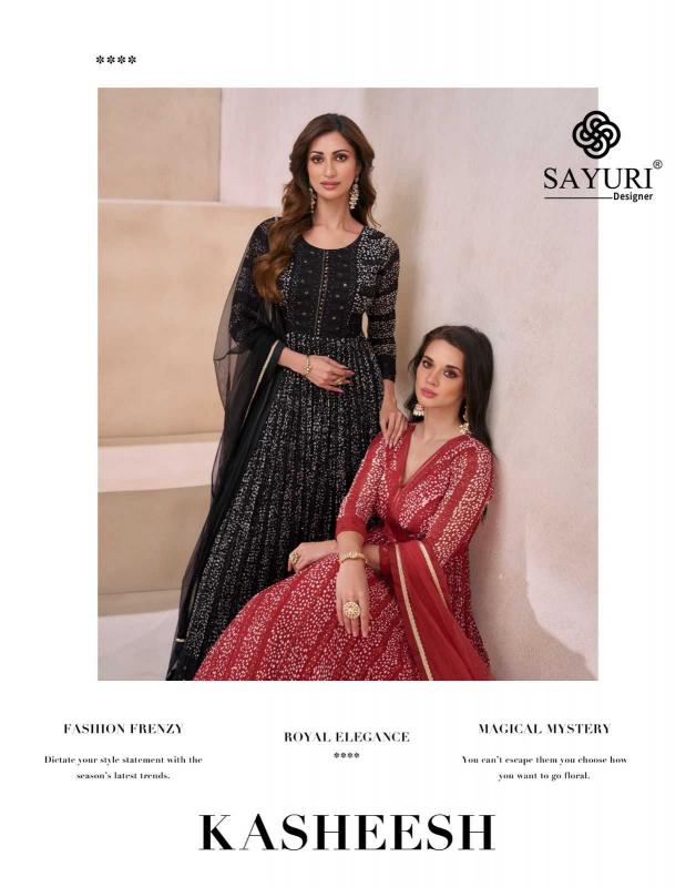 sayuri kasheesh series 5555-5557 real georgette gown with dupatta