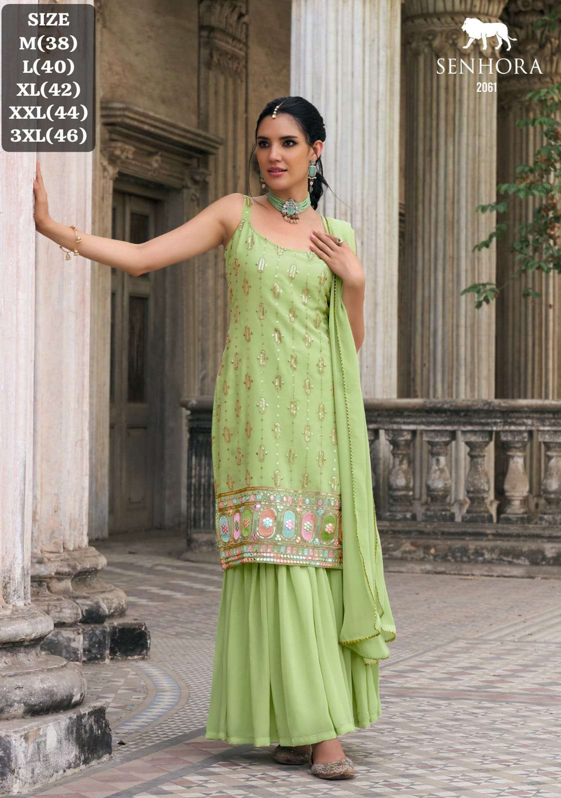 SENHORA IBTIDA designer faux georgette sharara suit 