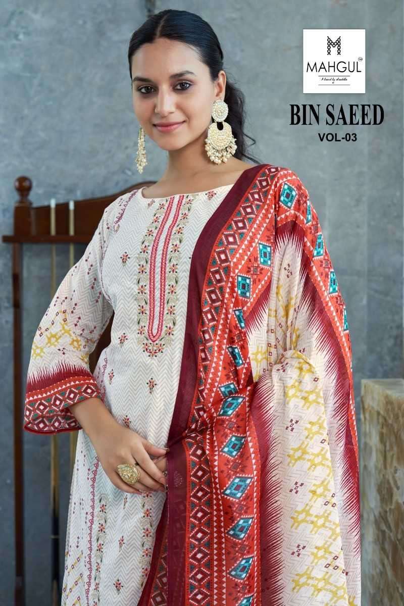 shraddha mahgul binsaeed vol 3 series 3001 lawn cotton suit 