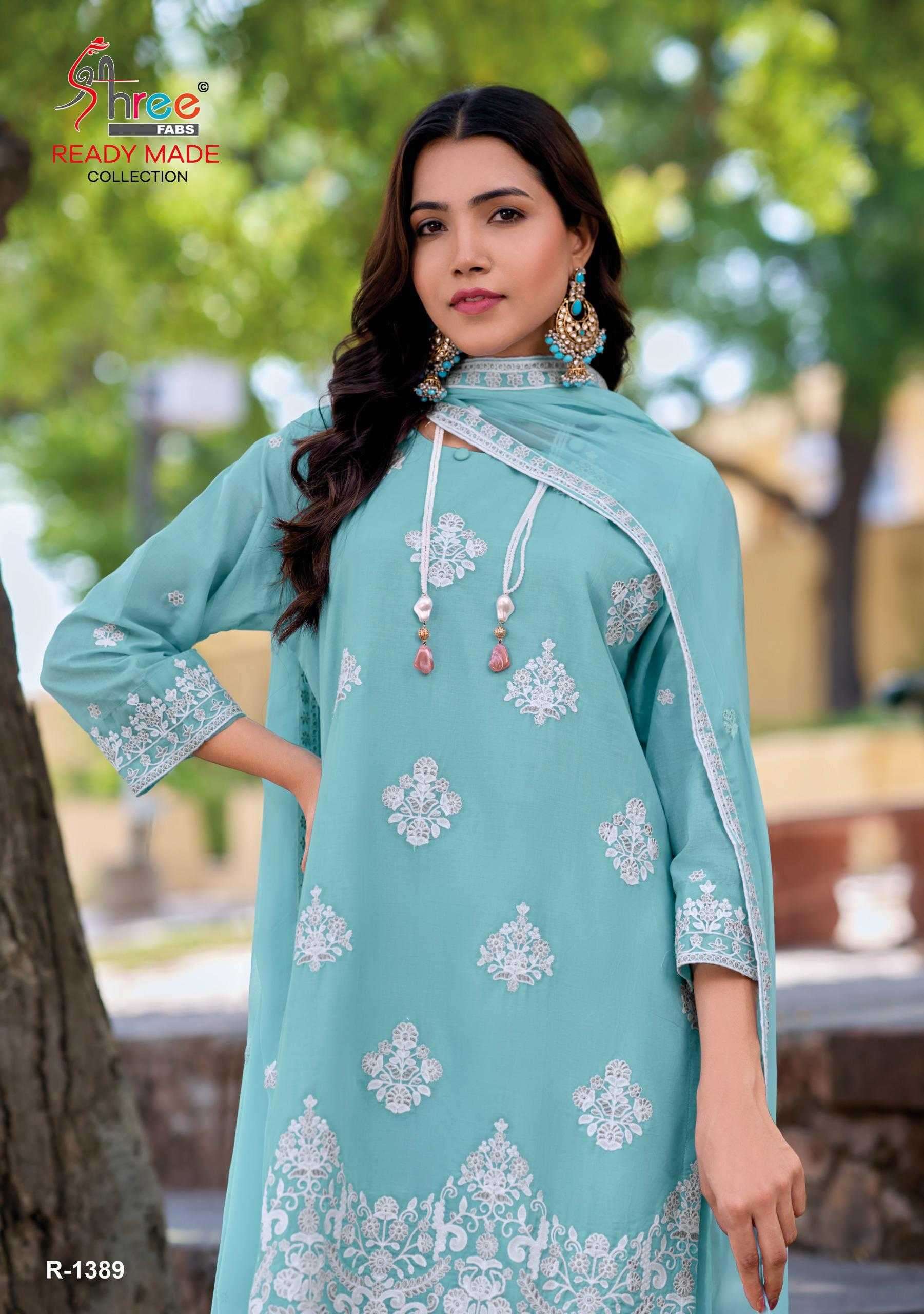 shree fab R-1389 cambric cottan lawn readymade suit 