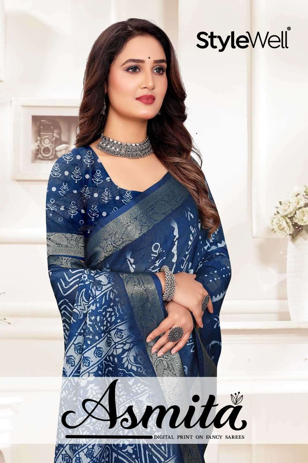 stylewell asmita series 8110-8118 Digital Print On Fancy saree