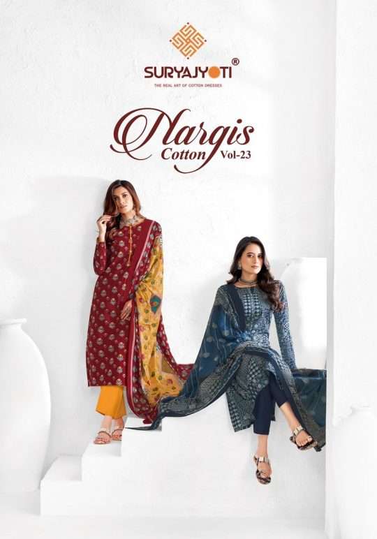 Suryajyoti Nargis Vol-23 series 23001-23010 Cambric Cotton suit