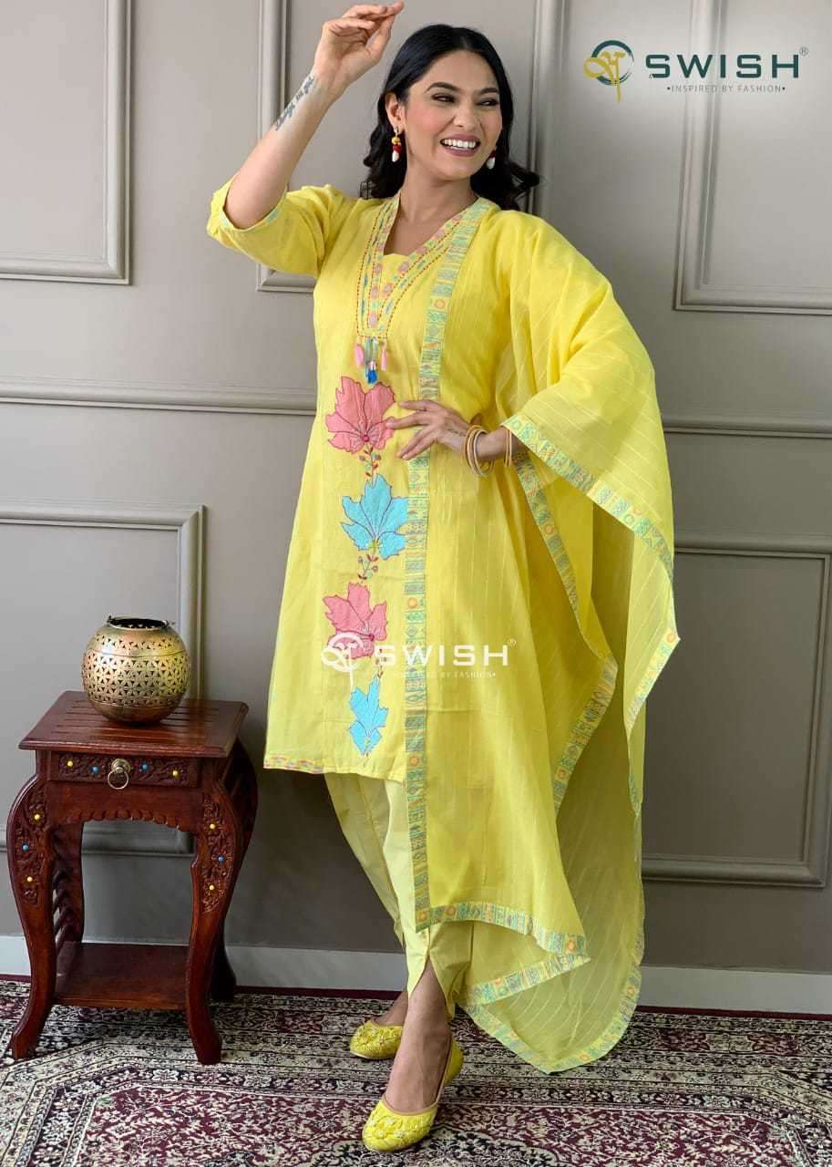 swish launch pure cotton exclusive design readymade combo set suit