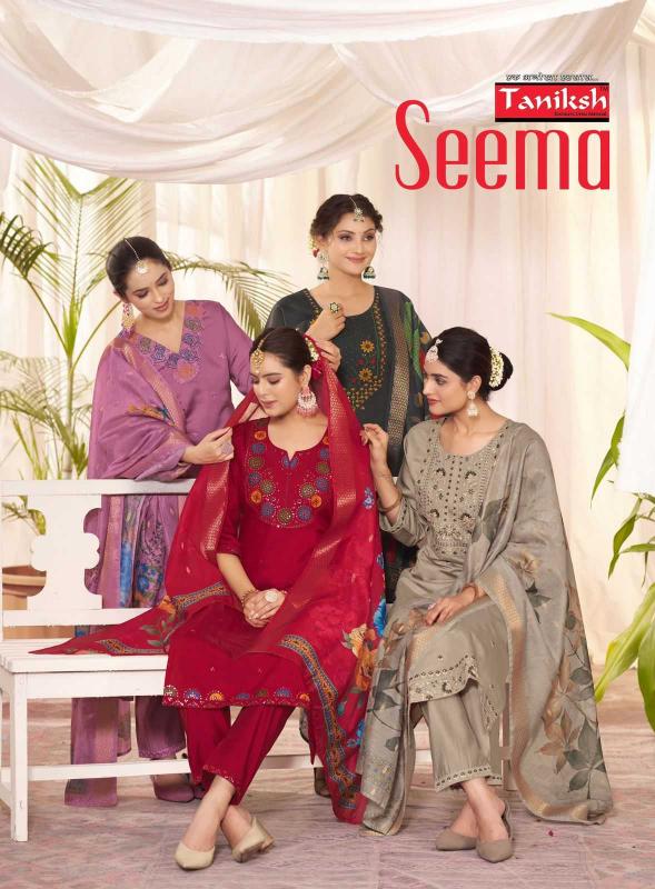 taniksh seema vol 1 series 1001-1008 roman silk readymade suit 