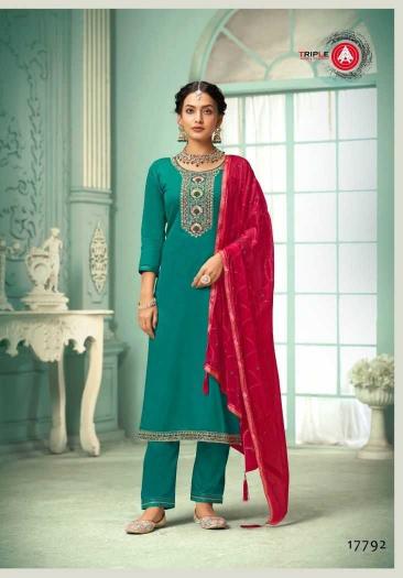 triple a laila series 17791-17796  Jam Silk Cotton suit