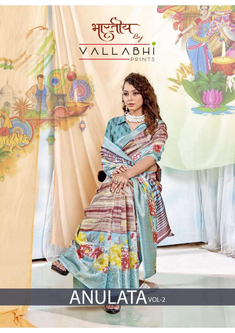 vallabhi prints anulata vol 2 series 28501-28506 cotton linen saree