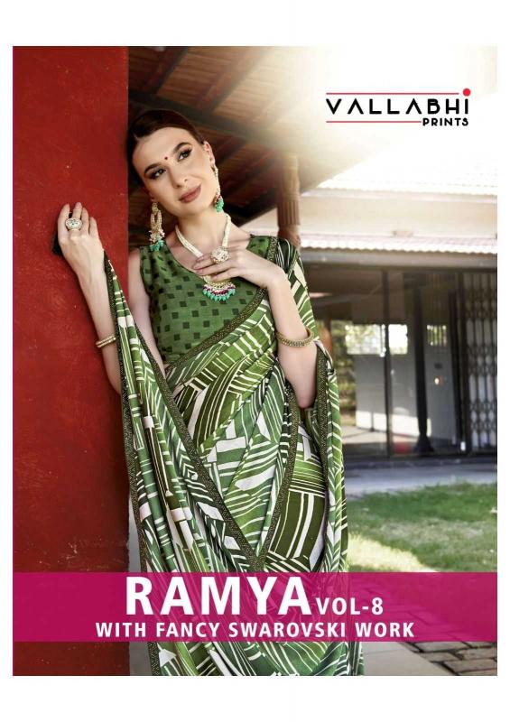  vallabhi prints ramya vol 8 series 26721-26726 moss georgette saree